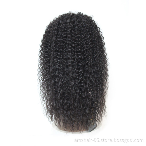 Wholesale Human Hair Headband Wig Indian Cuticle Aligned Kinky Curly Human Hair Full Machine Made Non Lace Wigs For Black Women